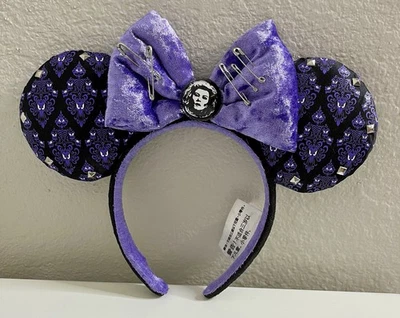 Mansión embrujada de los parques de Disney 2021 diadema orejas papel tapiz púrpura Madame Leota  Foto 1 de 4