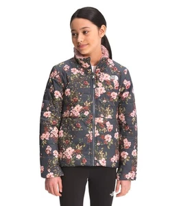 The North Face Girls' Printed Reversible Mossbud Swirl Jacket, Vanadis Grey L - Picture 1 of 3