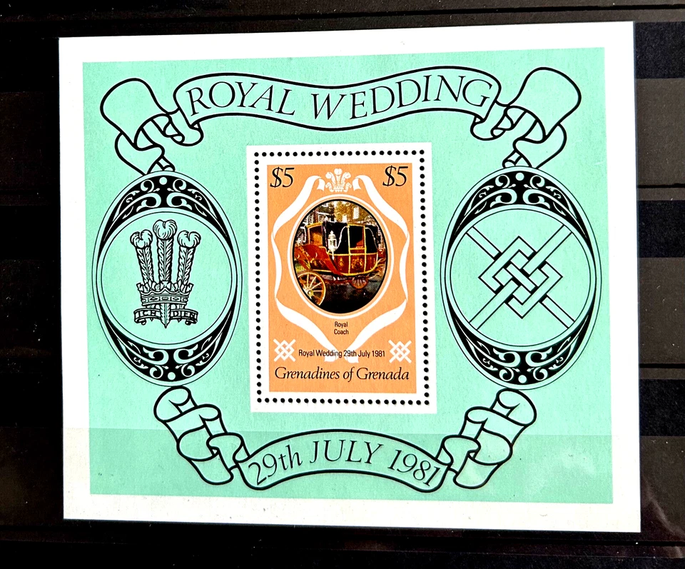 UK GB British Colony Grenada block of 1 stamp 1981 Royal Wedding MNH QEII - Image 1 of 1