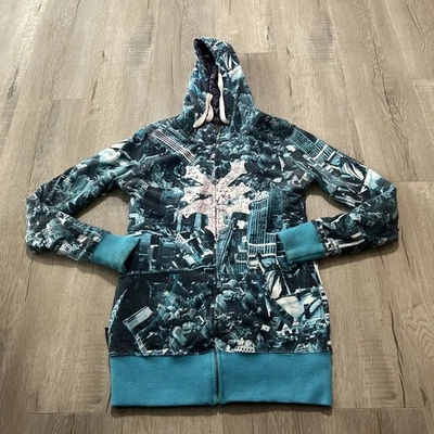 Sudadera con capucha reversible vintage Y2K zoo York cremallera completa AOP Foto 1 de 4