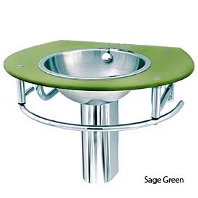 Decolav 2240-8P-SG Sage Glass Bathroom Lavatory Vanity Sink Stainless Steel Sink - Image 1 of 4
