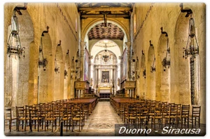 MAGNETE RETTANGOLARE CALAMITA FRIGO FRIDGE MAGNET SICILIA DUOMO SIRACUSA ORTIGIA - Imagen 1 de 1