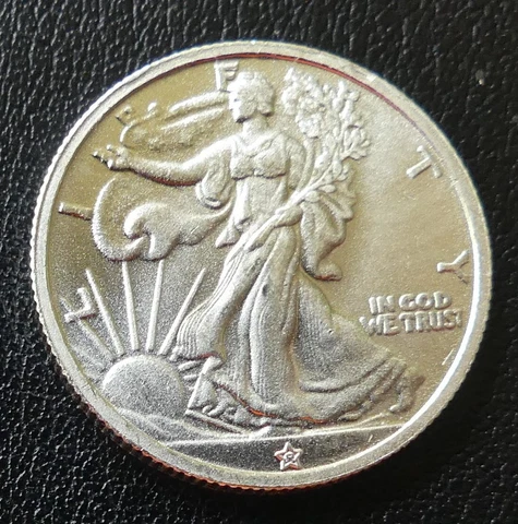 1/10 Oz. Silver Walking Liberty Round - .999 Fine - RARE  "Star Mint" - NICE! Cover