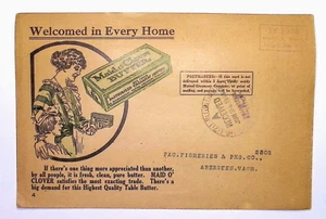 Maid o' Clover Advertising Postcard, 1918, Mutual Creamery, Seattle - Picture 1 of 2