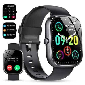 T60 Smart Watch For Android And iPhone IP68 Waterproof Smartwatch, Black - - Zdjęcie 1 z 2