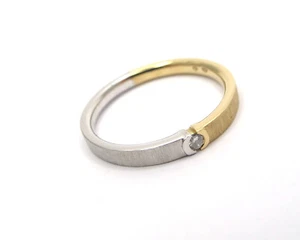 STACKING BANDRING GELB-U.WEISSGOLD585 BRILLANT MATT GR.56 JG 940100931200012 - Bild 1 von 7
