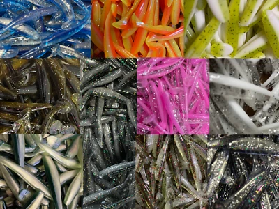 RAYZ BAITS (100 Pack) 2" Soft Swim Bait Paddle Tail Lure Minnow Bass Fishing Lots of Colors