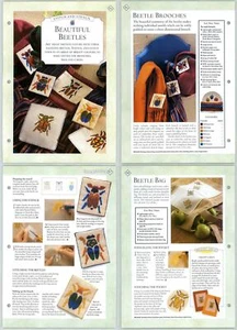 Beutiful Beetles #85-88 Stitch & Stencil - Needlecraft Magic 2 Page Pattern - Picture 1 of 1