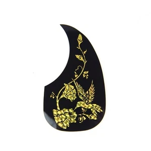 Golpeador de guitarra acústica delgado universal autoadhesivo, estilo-6 puente dorado y flor - Imagen 1 de 4