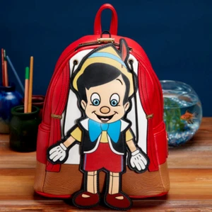 ✤ Neu LOUNGEFLY DISNEY Rucksack Tasche PINOCCHIO Jiminy Cricket Figaro Smoking Katze - Bild 1 von 8