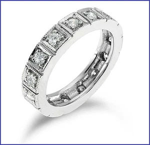 Wunderschöner 1,50ct F/G VS Diamant Wed & Anniv Band PLATIN; robuste Gregorio Konstruktion - Bild 1 von 3