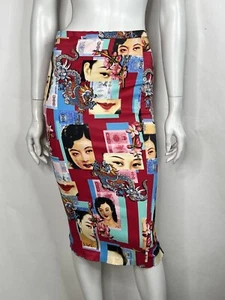 Vtg Dolce & Gabbana D&G Portrait Print Stamp Skirt S - Picture 1 of 11