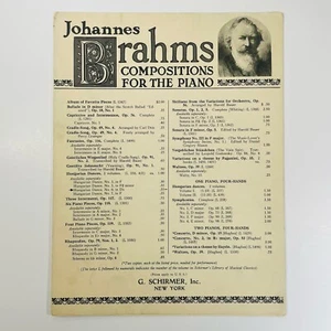 Brahms Johannes Piano Sheet Music HUNGARIAN DANCE No. 6 in D flat G. Schirmer - Picture 1 of 9