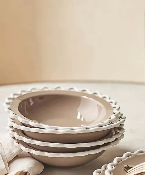 Anthropologie Sasha Stoneware Neutral Motif Bowls (Set of 4) - Image 1 of 4