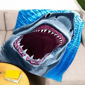 Dawhud Direct White Shark Fleece Blanket - 50x60-Inch Soft Plush Throw for Kids - Picture 1 of 8