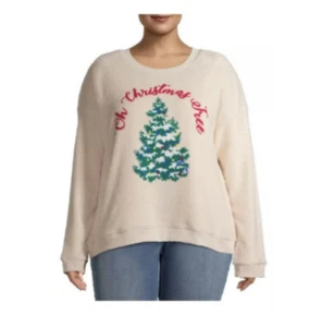 Holiday Time Sweatshirt Oh Christmas Tree Pull Over Super Soft Plus Size 1X (17) - Picture 1 of 5