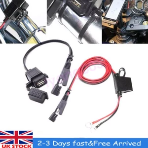Waterproof Motorcycle SAE to USB Charger Cable Adapter for Cellphone Tablet GPS - Picture 1 of 9