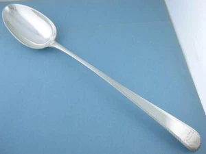 George III Silver 12 7/8" Dressing Basting Spoon LONDON c1770 helmet ? cresty\ - Picture 1 of 9