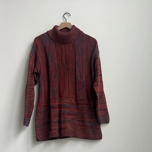 Soft Surroundings Small Multicolor Stripe Cowl Turtleneck Pullover Sweater - Imagen 1 de 12