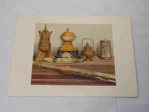 1862 Antique COLOR Print / ORNAMENTAL WARE FROM CHINA, CEYLON, SIAM, AND JAVA - Picture 1 of 1