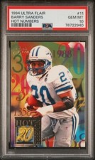 PSA 10 1994 Ultra Flair #11 Barry Sanders Hot Numbers Detroit Lions HOF LOW POP