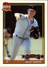1991 Topps #733 Kelly Downs Baseball San Francisco Giants 