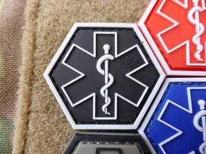 PARAMEDIC, toppa esagonale swat / toppa in gomma 3D, patch esagonale - Foto 1 di 4
