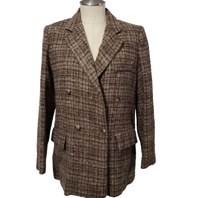Oscar de la Renta Olive Brown Double Breasted jacket Blazer Vtg Union Made USA12 - Image 1 of 4