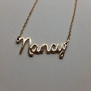 Nancy Name Necklace Personalized chain Gold Tone - Picture 1 of 9