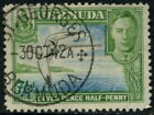 Bermuda - 1943 Kgvi 7½D 'Black-Blue & Yellow-Green' Sg114bc Vfu Cv £3 [A7375]