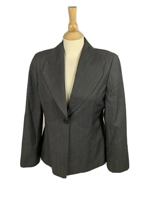 Blazer para mujer Zanella 100 % lana talla 10 gris forrado con un solo botón carrera Italia Foto 1 de 4