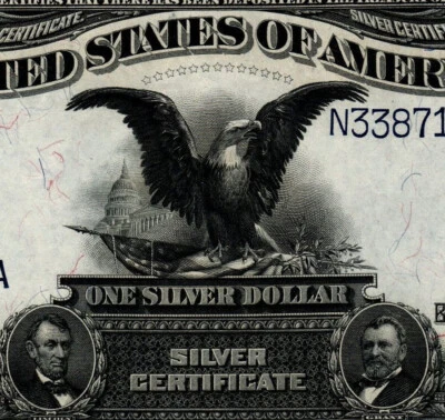 1899 $1 SILVER CERTIFICATE BLACK EAGLE PCGS 58 PPQ  Fr 235m MULE N33871236A DEJ - Image 1 of 4