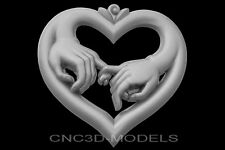 3D Model STL for CNC Router Engraver Carving Artcam Aspire Love Heart Hands g659