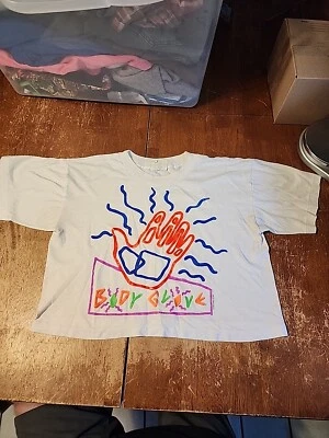 GUANTE CORPORAL De colección Raro Deletreado Logotipo de Mano 1989 Puntada Única Media Camiseta Med Foto 1 de 4