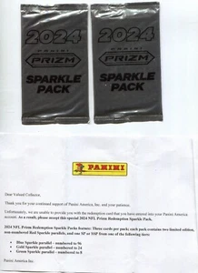 2024 PANINI NFL PRIZM REDEMPTION UNOPENED SPARKLE PACKS 2 WITH DESCRIPTION - Picture 1 of 1