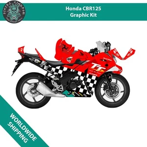 Honda CBR 125 2011-2017 Red IOM TT Graphic Kit Decal Wrap - Picture 1 of 2