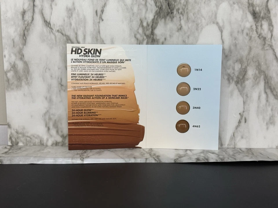 Make Up Forever HD Skin Hydra Glow Radiant Foundation Sample 4 Shades - NEW - Image 1 of 1