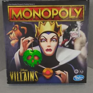 MONOPOLY Disney Villains Edition Board Game 8+ COMPLETE - Picture 1 of 7