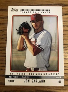 Jon Garland 2009 Topps Ticket To Stardom Diamondbacks #192 *A699* - Picture 1 of 2