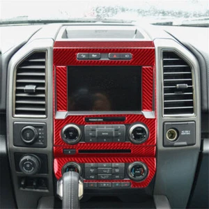 6pcs For Ford F-150 Red Carbon Fiber Center Console Interior Trim Set 8" LED - Picture 1 of 8