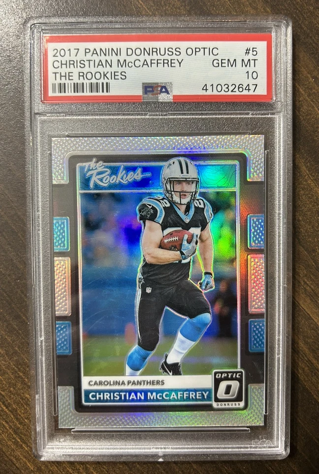 Donruss Optic The Rookies Silver Prizm #5 Christian McCaffrey RC 2017 PSA 10 Foto 1 de 1