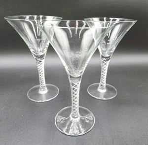MINT Old Williamsburg ROYAL LEERDAM Air Twist Water Goblets 6 7/8" Set Of 3 - Picture 1 of 5