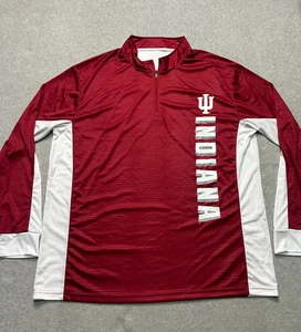 Colosseum Indiana Hoosiers 1/4 Zip Pullover Shirt Mens XXL Burgundy Performance - Picture 1 of 7