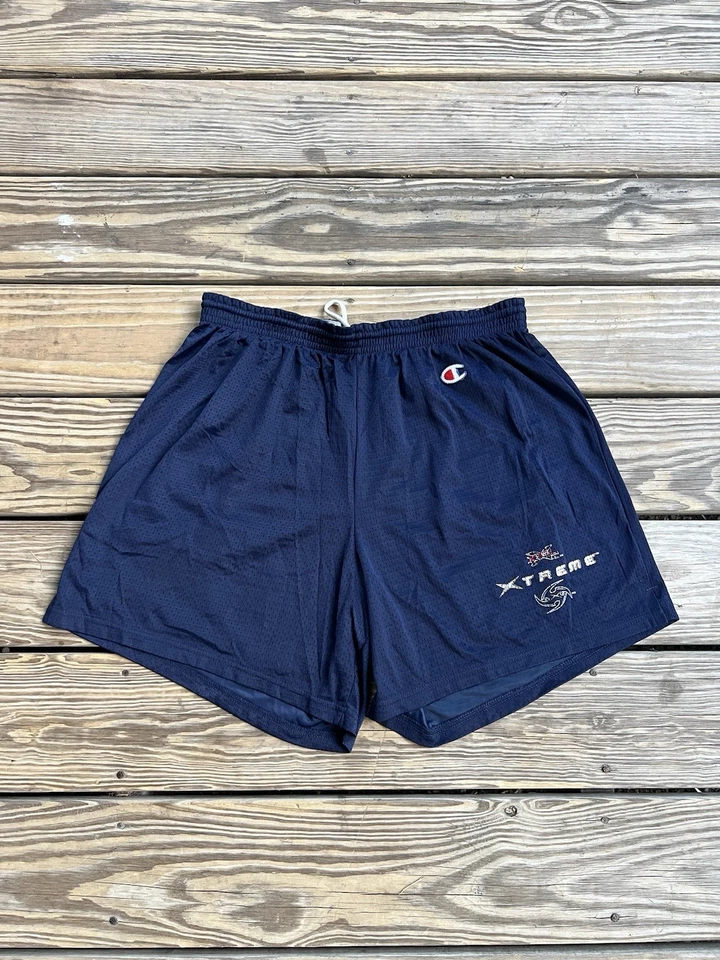 Vintage 2001 XFL Los Angeles Xtreme Champion Shorts Adult XL Blue Y2K Nylon LA - Image 1 of 4