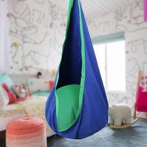 Children Kids Pod Swing Chair Furniture Swing Seat Indoor Outdoor Blue - Picture 1 of 12