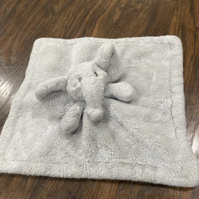 Manta de seguridad de felpa suave gris elefante bebé Lovey Foto 1 de 4