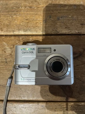 Pentax Optio S50 5.0MP Compact Digital Camera Silver Working Unit Only - Image 1 of 4