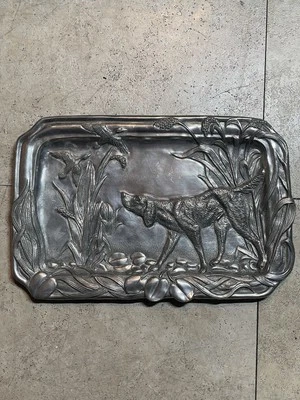 Vagabond House Hunting Dog Catch All Tray High Quality Pewter - Image 1 of 4