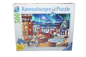 Rompecabezas Ravensburger 500 piezas invierno bañera de hidromasaje Aurora piezas grandes nuevo sellado - Imagen 1 de 3