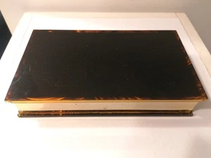 Scatola in plexiglass tartarugato con bordo in ottone bagnato oro 24 carati - Picture 1 of 5